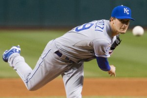 Starting pitcher Jake Odorizzi #49 of the Kansas City Royals