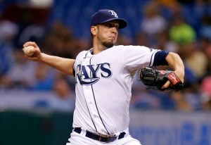 Pitcher James Shields #33 of the Tampa Bay Rays